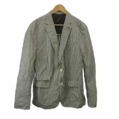 ザラマン ZARA MAN テーラードジャケット 上着 サイズ表記なし 茶 ブラウン 白 ホワイト ギンガムチェック柄 テーラードカラー 長袖 /SH ■GY99