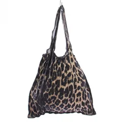 セルリ CELERI LEOPARD MINI BAG レオパードミニバッグ ハンドバッグ トートバッグ プリーツ バイカラー ヒョウ柄 ベージュ 黒 ブラック /BB