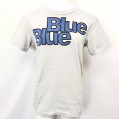 【中古】[印象B] BLUE BLUE ブルーブルー Tシャツ / カットソー レディース 0 ライトグレーベージュ系 綿100% ロゴプリント 丸首 クルーネック 半袖のサムネイル