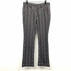 【中古】[印象A] Callaway キャロウェイ パンツ メンズ M グレー ポリ100% 若干薄手 ゴルフ 裏起毛 グレンチェック ジップフライ ブーツカット フレアのサムネイル