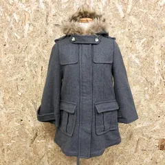 古着 フリーズフレーズ FREE'S PHRASE コート 手書き風大きめドット裏地 チャイニーズラクーンファー脱着可 長袖 M メランジグレー レディース