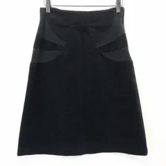 【中古】[印象B] TSUMORI CHISATO ツモリチサト スカート / ボトムス レディース 1 ブラック 黒 綿100% サイドファスナー コーデュロイ ひざ丈 裏地無しのサムネイル