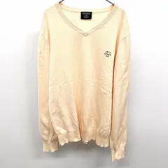 【中古】[印象B] POLO JEANS RALPH LAUREN ポロジーンズ ラルフローレン ニット / セーター メンズ L ペールオレンジ ベージュ 綿100% ロゴ刺繍 Vネック 長袖のサムネイル