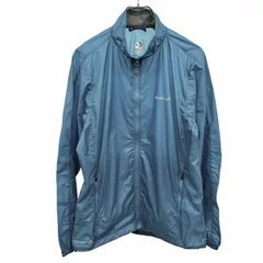 【中古】[印象A] Whole Earth Collection ホールアースコレクション ジャケット レディース XL LL ブルー 青×グレー ナイロン100% ロゴプリント ジップアップ 裏地無し 裾に調節ゴム ジップポケット 薄手 ポケッタブル 長袖のサムネイル
