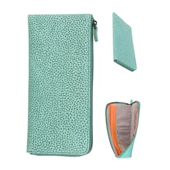 【新品】 [Miyabinno] [ミヤビノ] 財布 レディース 長財布 本革 大容量 カード16枚 薄型 薄い スリム 使いやすい 小銭入れ 牛革 イタリアン レザー YKKファスナー プレゼント ギフト 多機能 軽量 (ミントグリーン)