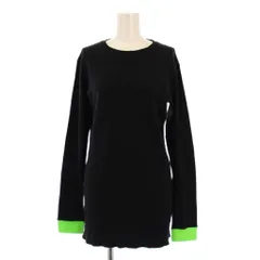 ユニフォームエクスペリメント uniform experiment RIBBET C/N CUTSAW リベットC/Nカットソー Tシャツ ロンT 長袖 クルーネック ストレッチ バイカラー 2 黒 ブラック 黄緑 ライトグリーン UE-091046 /BB