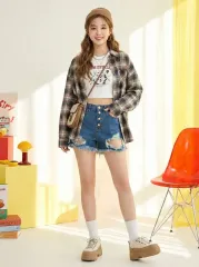 GUESS x マリリン・モンロー コラボ ハイウエスト デニム ショートパンツ