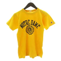 チャンピオン CHAMPION 80s 後期 トリコタグ Tシャツ カットソー 半袖 カレッジプリント S 黄 イエロー /DK ■PN