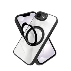 【新品】 シズカウィルRe iPhone 17e 用 / 16e 用 ケース MagSafe対応 リング スタンド レンズ保護 カバー ワイヤレス充電 耐衝撃 ハイブリッド9 スマホケース ブラック 1個入り 1