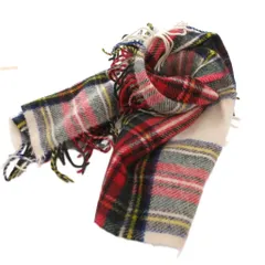 ハイランドツイード HIGHLAND TWEEDS マフラー ストール 大判 チェック フリンジ ウール マルチカラー /FFのサムネイル