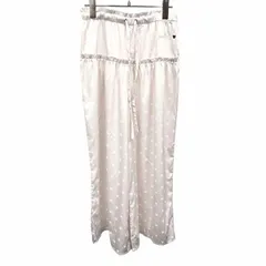 古着 ジェラートピケ gelato pique ハートサテンジャカードロングパンツ 薄手 ワイド パジャマ ポリエステル×ポリウレタン F ピンク レディース