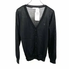 【新品】[印象N] LYLE＆SCOTT ライルアンドスコット ニット / カーディガン レディース M 黒 コンパクトコットン×ポリ 長袖 薄手 Vネック 鳥の刺繍のサムネイル