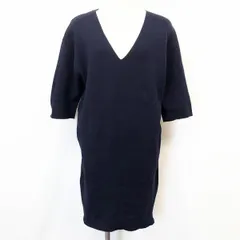 【中古】[印象B] JOURNAL STANDARD relume ジャーナルスタンダード カットソーチュニック レディース F ネイビー 綿100% 裏地無し ストレッチ Vネック 7分袖のサムネイル