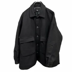 【中古】[印象AB] HARE ハレ シャツジャケット / コート メンズ S 黒 毛×ポリ×ナイロン×アクリルなど キルティング裏地 フライフロント ハンドウォーム 若干薄手 メルトン 薄手の中綿 無地 ボタン留め 長袖のサムネイル