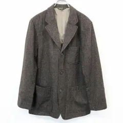 【中古】[印象A] Eddie Bauer エディーバウアー テーラードジャケット メンズ S メランジ ダークブラウン(カラフルネップMIX) ウール×ポリなど 内ポケット×２ 3つボタン留め ノーベント 肩パッド入り 総裏地 長袖のサムネイル