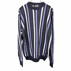 【中古】[印象AB] MIZUNO ミズノ セーター / カットソー メンズ M ネイビー 紺×青紫×チャコール アクリル×ウール×ブレスサーモ ストライプ 長袖のサムネイル