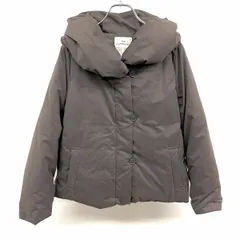 【中古】[印象AB] studio CLIP スタディオクリップ ダウンジャケット レディース M ダークブラウン こげ茶系 ポリなど(ダウン50%＋フェザー50%) ボタン×ジップ留め フリース裏地 裾に調節ゴム 内ポケット無し 長袖 クロスマフラーカラーのサムネイル