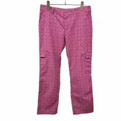 古着 コロンビア カーゴパンツ 植物柄 リーフ柄 葉っぱ柄 ストレート メッシュポケット ポリエステル×ポリウレタン×麻 L ピンク レディース