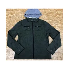 【中古】[印象AB] Bareback realdress ベアバックリアルドレス メンズ Lサイズ カーキ×グレー ジャケット 薄手 フード脱着可 長袖 フルジップ 無地