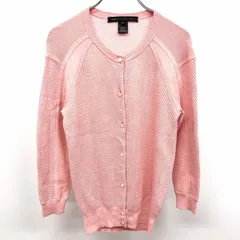 【中古】[印象AB] MARC BY MARC JACOBS マークジェイコブス 玉編みニット / カーディガン レディース XS ピンク 綿×ナイロン ストレッチ 薄手 ボタン留め ラグラン 長袖のサムネイル