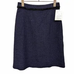 【新品】スピックアンドスパン Spick ＆ Span スカート 裏地付き レーヨン×アクリル×ナイロン×綿×キュプラなど 38 ネイビー レディース