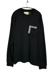 【送料無料】"Bodocos×The stylist Japan" Layered pocket Shirt (Boro) 関連イメージワード：春秋 レイヤードポケット デザイナーズ ロンT 黒 ブラック 日本製 コラボ ドメブラ デザイナーズ 刺し子 ボロのサムネイル