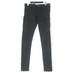 アビッドジーンズ avid jeans ダメージ加工 ストレッチ スキニーデニムパンツ ジーンズ M ブラック 黒 993385