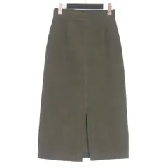 GALERIE VIE コーデュロイ スリット Iライン ロングスカート 34 グリーン 緑 210027R-01  