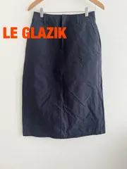 LE GLAZIK　ル グラジック ナイロンカルゼAラインスカート　定価19,580円　Sサイズ　３６　ネイビー　大人　シンプル　送料込み　6466100のサムネイル