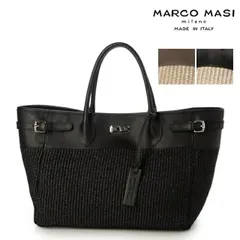 Marco Masi マルコマージ バッグ レザー ラフィア 3725 ハンドバッグ トートバッグ レディース イタリア製 牛革 本革 綿のサムネイル