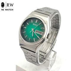SEIKO 自動巻き 腕時計 緑文字盤 手巻き セイコー カットガラス 希少