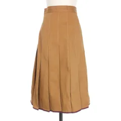 マルニ MARNI 22AW レザーパイピング プリーツスカート 40 ベージュ GOMA0465F1 国内正規