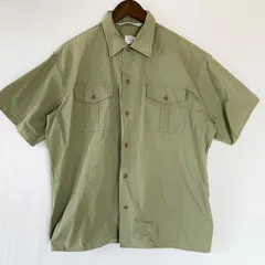 【即購入の場合はお値段交渉OK】NECESSARY OR UNNECESSARY 半袖　キャンプシャツ　L カーキ　綿100% 日本製 N.O.U.Nのサムネイル