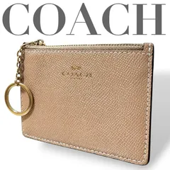 ☆★COACH  コーチ★小物入れ　ミニポーチ　キーリング　カード収納　ファスナー　ロゴ　ベージュ★♯2327