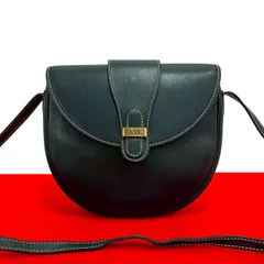 極 美品 Christian Dior ディオール ヴィンテージ CD ロゴ 金具 レザー 本革 ミニ ショルダーバッグ ポシェット サコッシュ ネイビー 26984