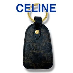 美品』CELINEキーリング トリオンキャンバス&カープスキン ブラック