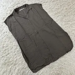UNIQLO ユニクロ リネンブレンドロングシャツ 半袖 フレンチスリーブ 433626 レディースLサイズ