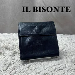 IL BISONTE イルビゾンテ 本革 レザー コンパクトウォレット 二つ折り財布 ブラック