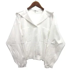 ユニクロ シー UNIQLO C リラックス フーデット セーター 長袖 ニット オフホワイト 白 M 475054