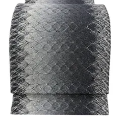 【美品】 袋帯 名品 幾何学 銀糸 黒灰 全通 正絹 【中古】