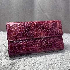 エナメル 本革 牛革 タイルデザイン 長財布 ピンク系