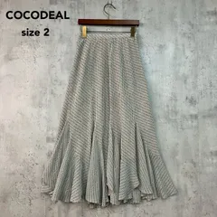 COCODEAL ココディール マーメイドスカート グレー ドット 水玉 総柄 裾フレア 切替 ロングスカート マキシ丈 ウエストゴム ストレッチ ファスナー 71117047 サイズ2 裏地付き Aライン ボトムス フェミニン ★ ■◆