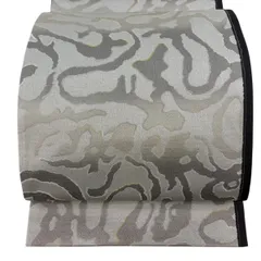 【美品】 袋帯 秀品 幾何学 金糸 灰色 六通 正絹 【中古】