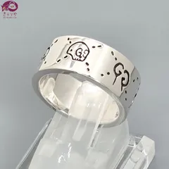 GUCCI グッチ 455318 ゴースト リング ワイド 15 約14.5号 スターリングシルバー SV925 エングレービング イタリア製 男女兼用