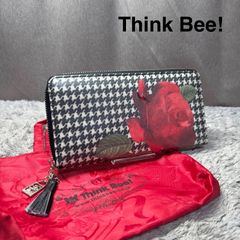新品級】 Think Bee! シンクビー 花柄 長財布 ラウンドファスナー 