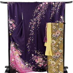 紬 身丈161.5cm 裄丈63cm 正絹 名品 【中古】 美品】 紬 身丈161.5cm 裄丈63cm S 袷 青灰色 正絹 秀品 一つ紋｜中古