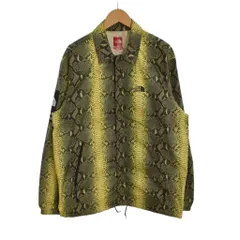 SUPREME × THE NORTH FACE Snakeskin Taped Seam Coaches Jacket ナイロンシャツジャケット 上着 長袖 パイソン柄 ロゴワッペン バックプリント S 緑 グリーン NP11803I