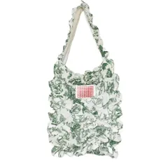 チャールズ ジェフリー ラバーボーイ Charles Jeffrey Loverboy Logo-Patch Shirred Tote Bag ロゴパッチ シェル トートバッグ 白 ホワイト