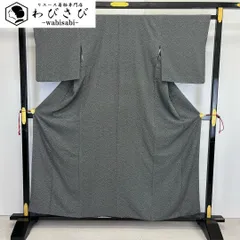 小紋 京友禅 小さな花びら模様 幸せ小紋 縮緬 モノトーン K-3709