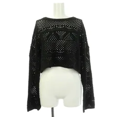 スナイデル SNIDEL 23AW クロシェクロップドプルオーバー ニット カットソー 長袖 F 黒 ブラック /NR ■OS